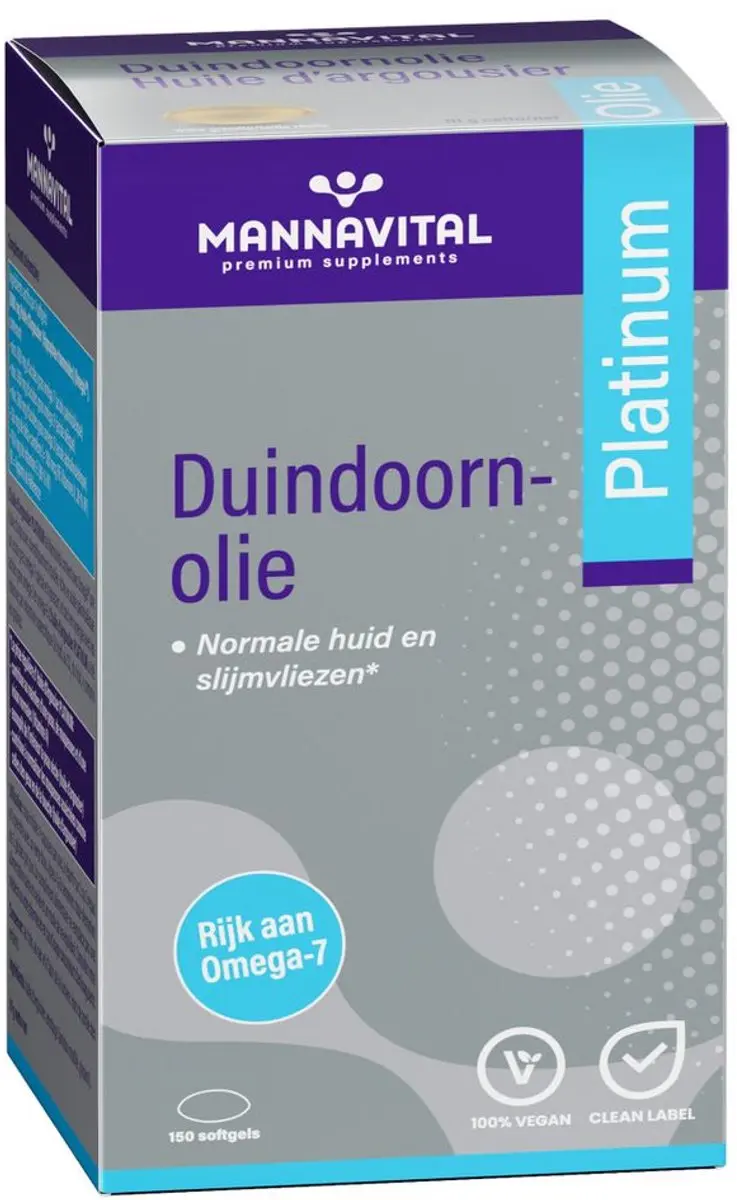 Mannavital Duindoornolie Platinum Softgels 150 Stuks