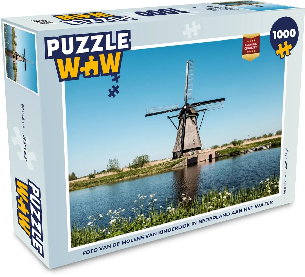 PuzzleWow Molen Bloemen Water Legpuzzel 1000 Stuks - Multicolor