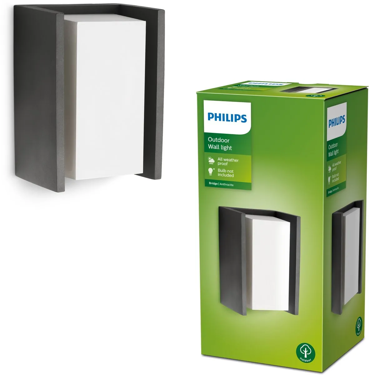 Philips LED Bridge Buitenwandlamp Antraciet