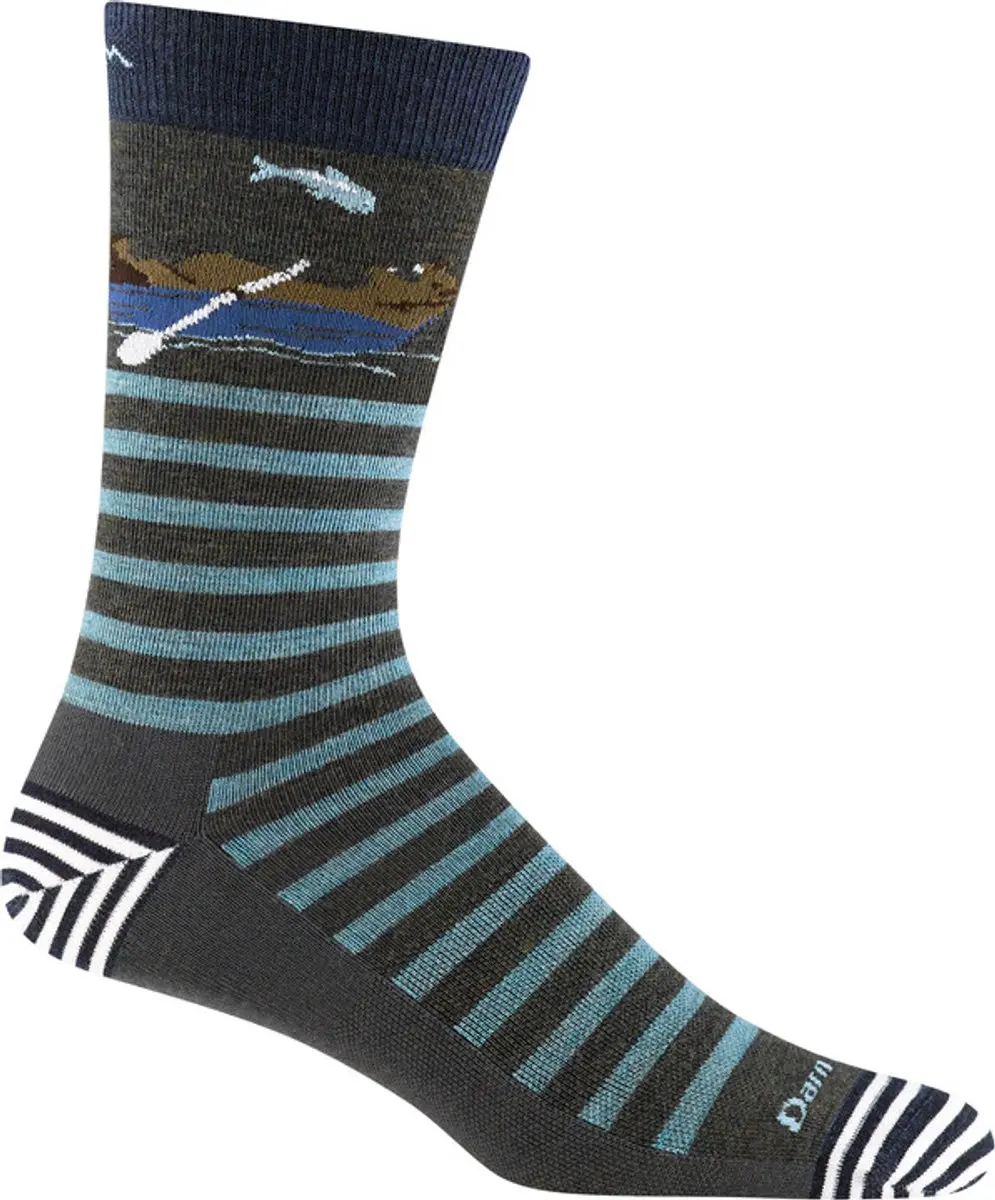 Darn Tough Animal Haus Crew Lightweight Merinowol Sokken - 41/42 - Dark Teal - afbeelding 3 van 6