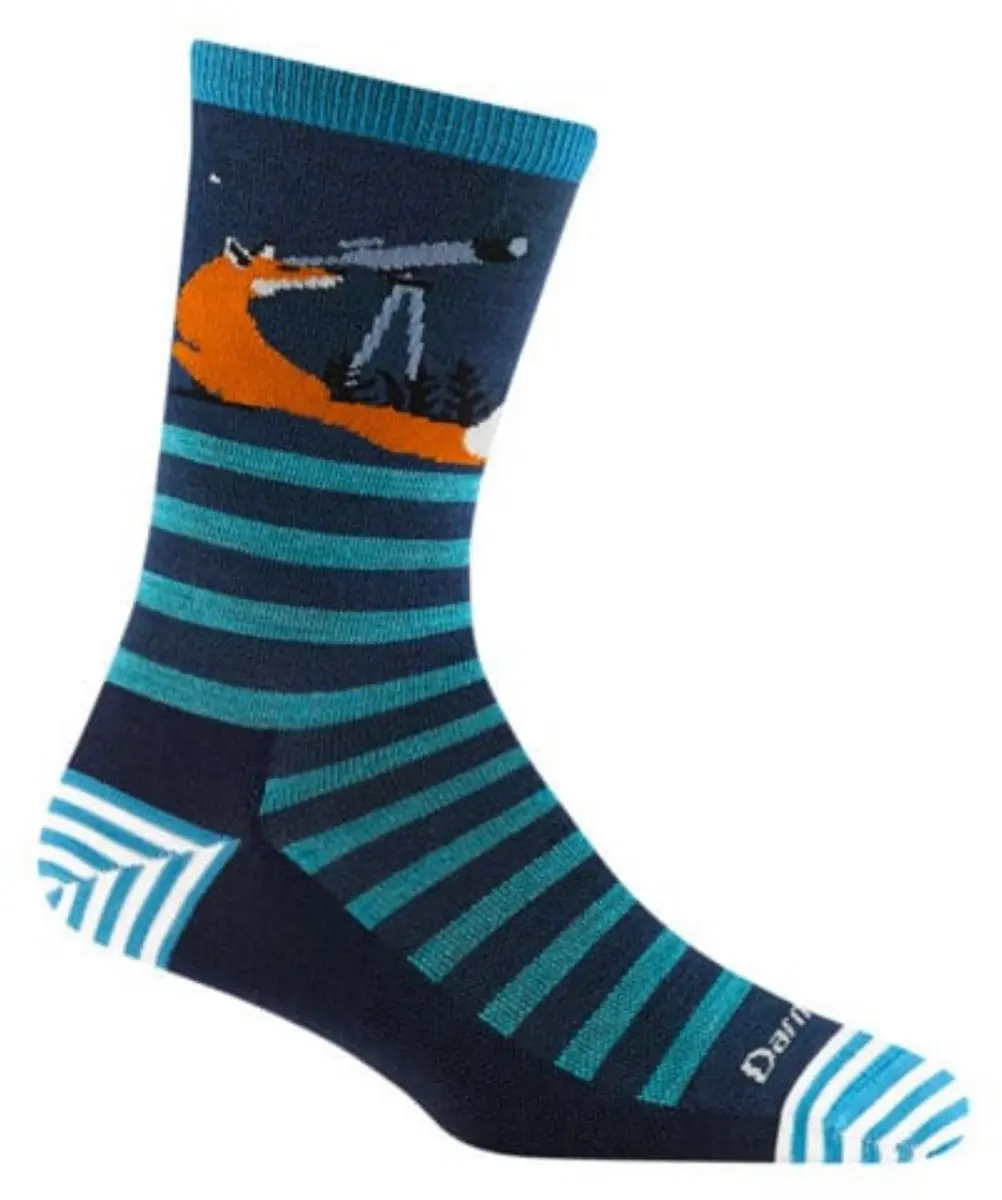 Darn Tough Animal Haus Crew Lightweight Merinowol Sokken - 41/42 - Dark Teal - afbeelding 5 van 6