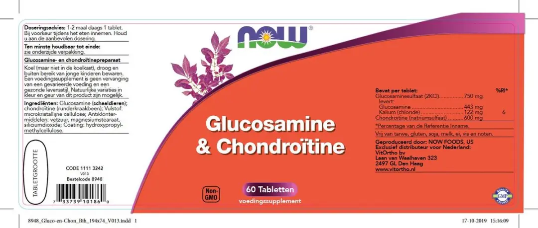 Now Foods Glucosamine & Chondroïtine 60 Tabletten - afbeelding 2 van 3