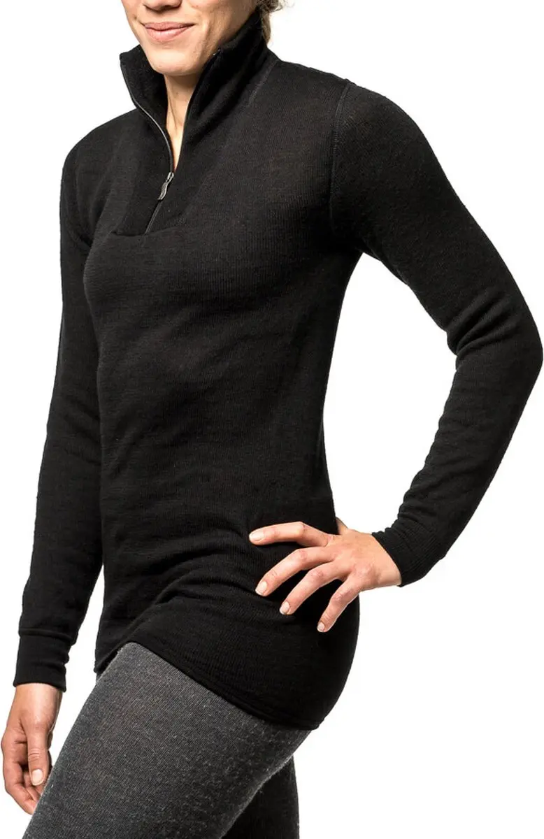 Woolpower Merino Mid Layer Zip Turtleneck 400 - Zwart - afbeelding 6 van 6