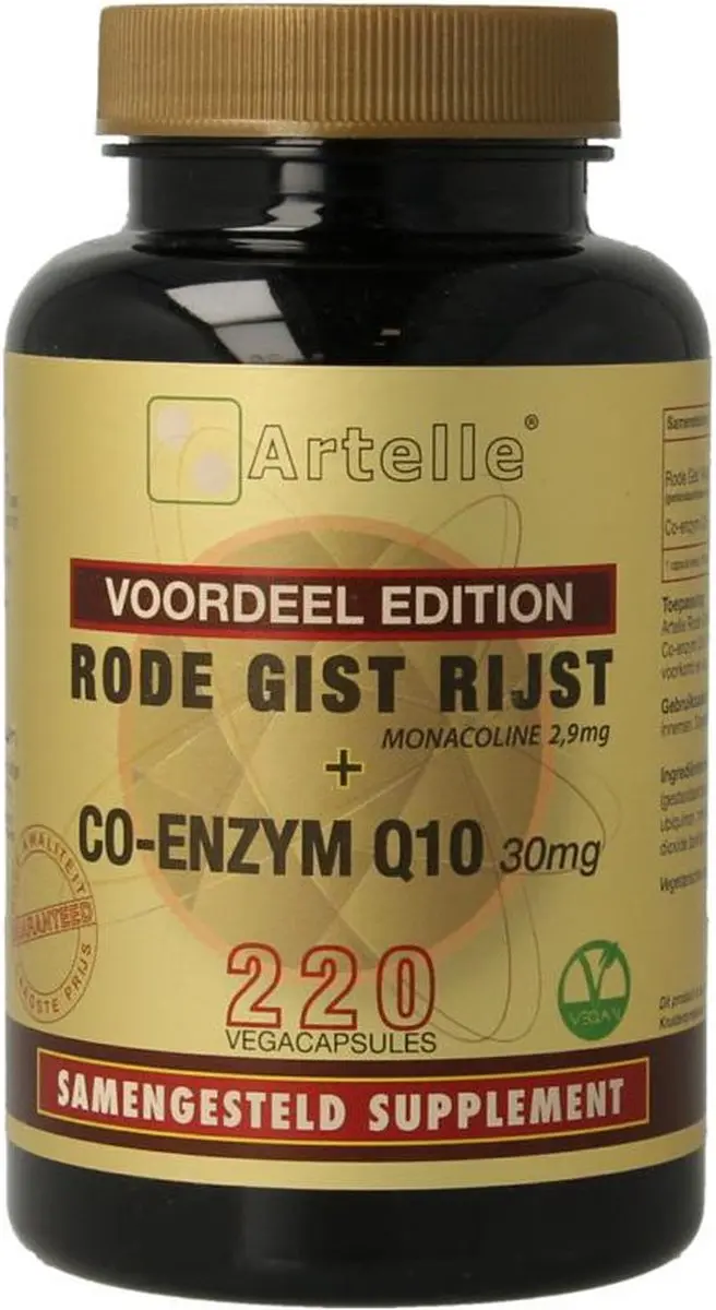 Artelle Rode Gist Rijst + Co-Enzym Q10 220 Vegacapsules