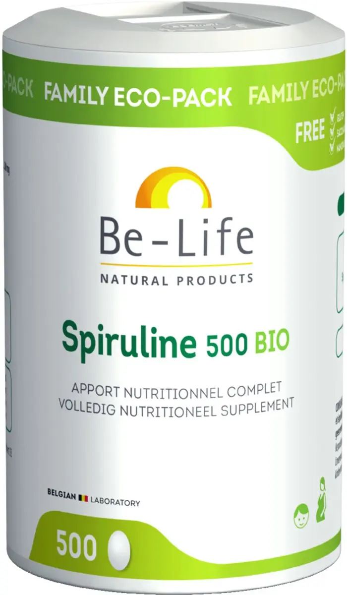 Be-Life Spiruline 500 Bio Tabletten - 500 Stuks - afbeelding 2 van 2