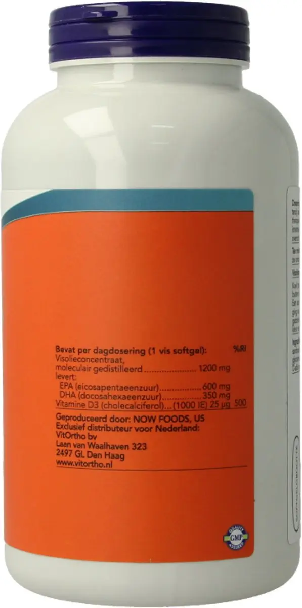 Now Foods Omega 3 Max Visolie D3 180 Softgels - afbeelding 4 van 5