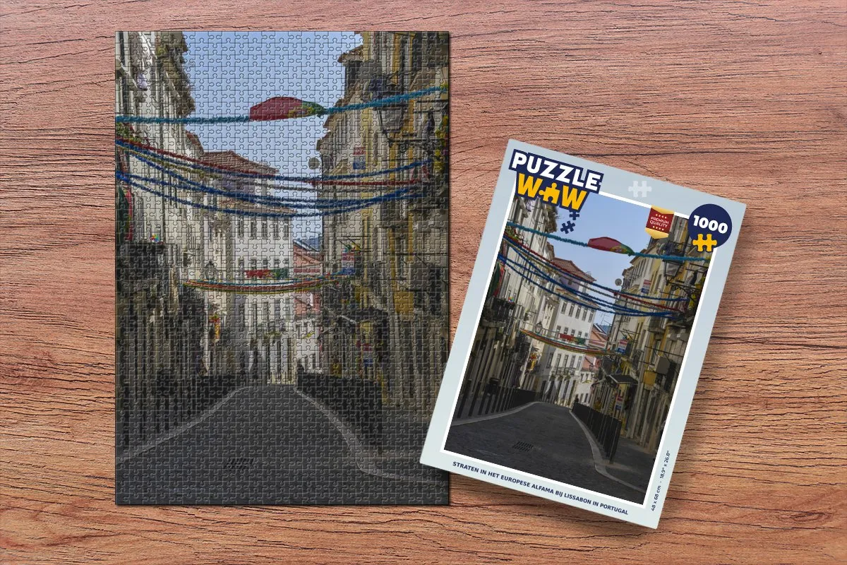 PuzzleWow Alfama Lissabon Legpuzzel 1000 Stuks - Multicolor