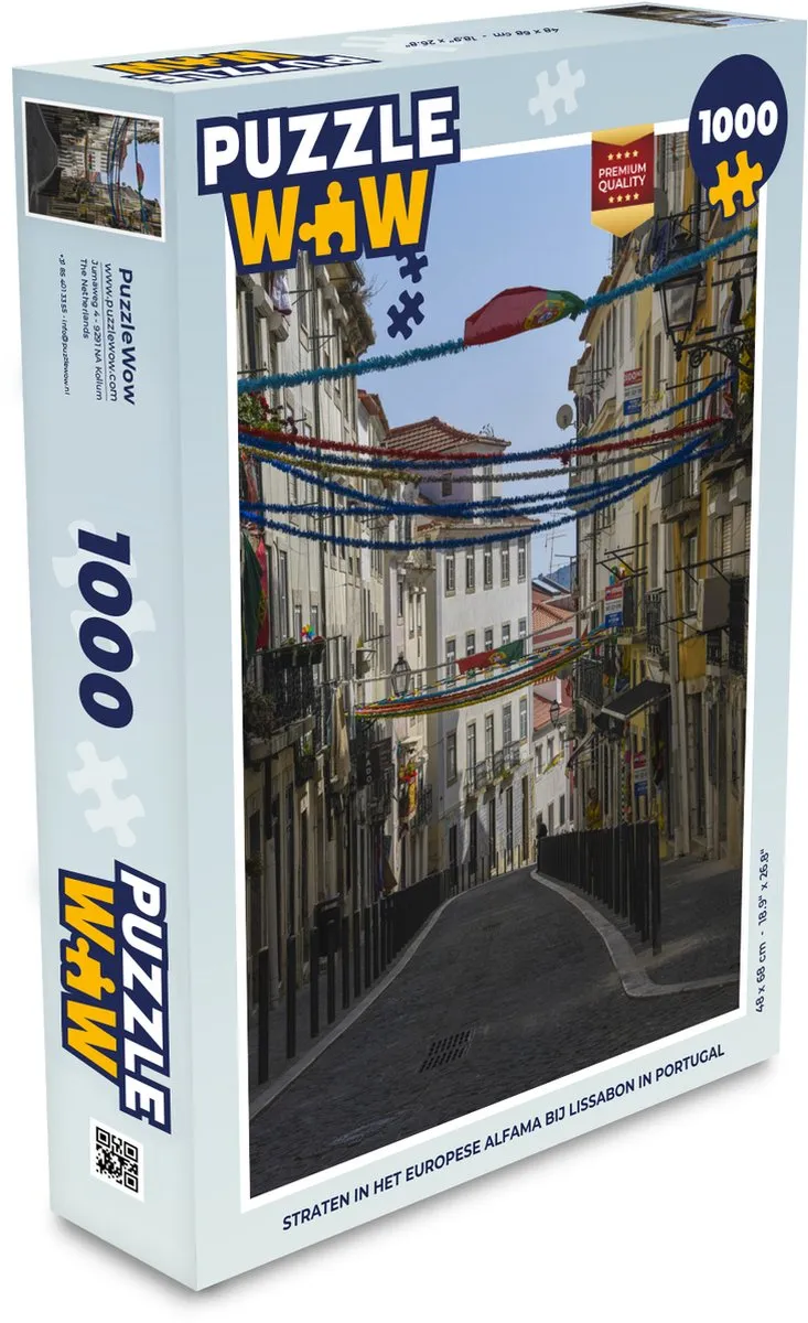 PuzzleWow Alfama Lissabon Legpuzzel 1000 Stuks - Multicolor