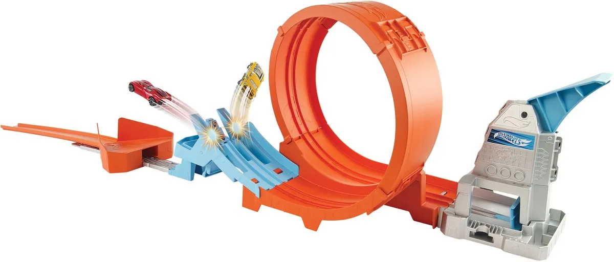 Hot Wheels Action Drift Loop Racebaan GTV13 - 3-delig - Blauw/Oranje