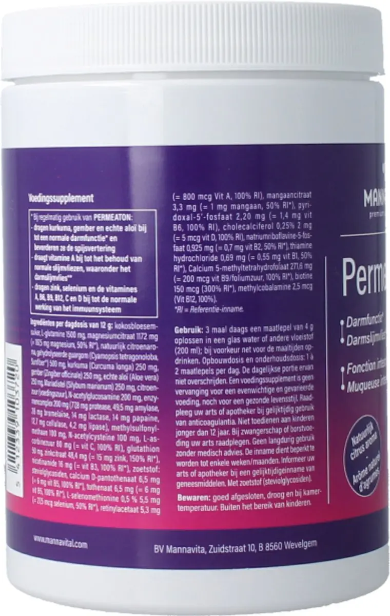 Mannavital Permeaton 360g - afbeelding 2 van 6