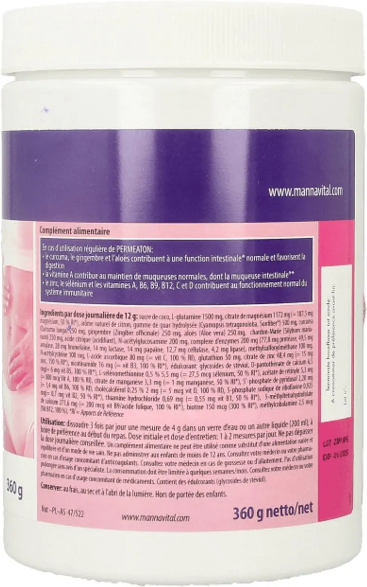 Mannavital Permeaton 360g - afbeelding 5 van 6