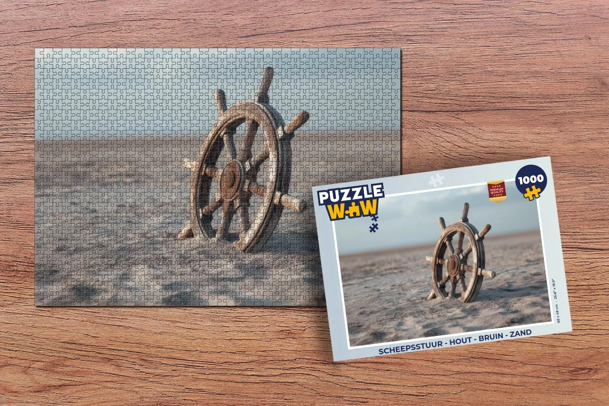 PuzzleWow Scheepsstuur Legpuzzel 1000 Stuks - Bruin