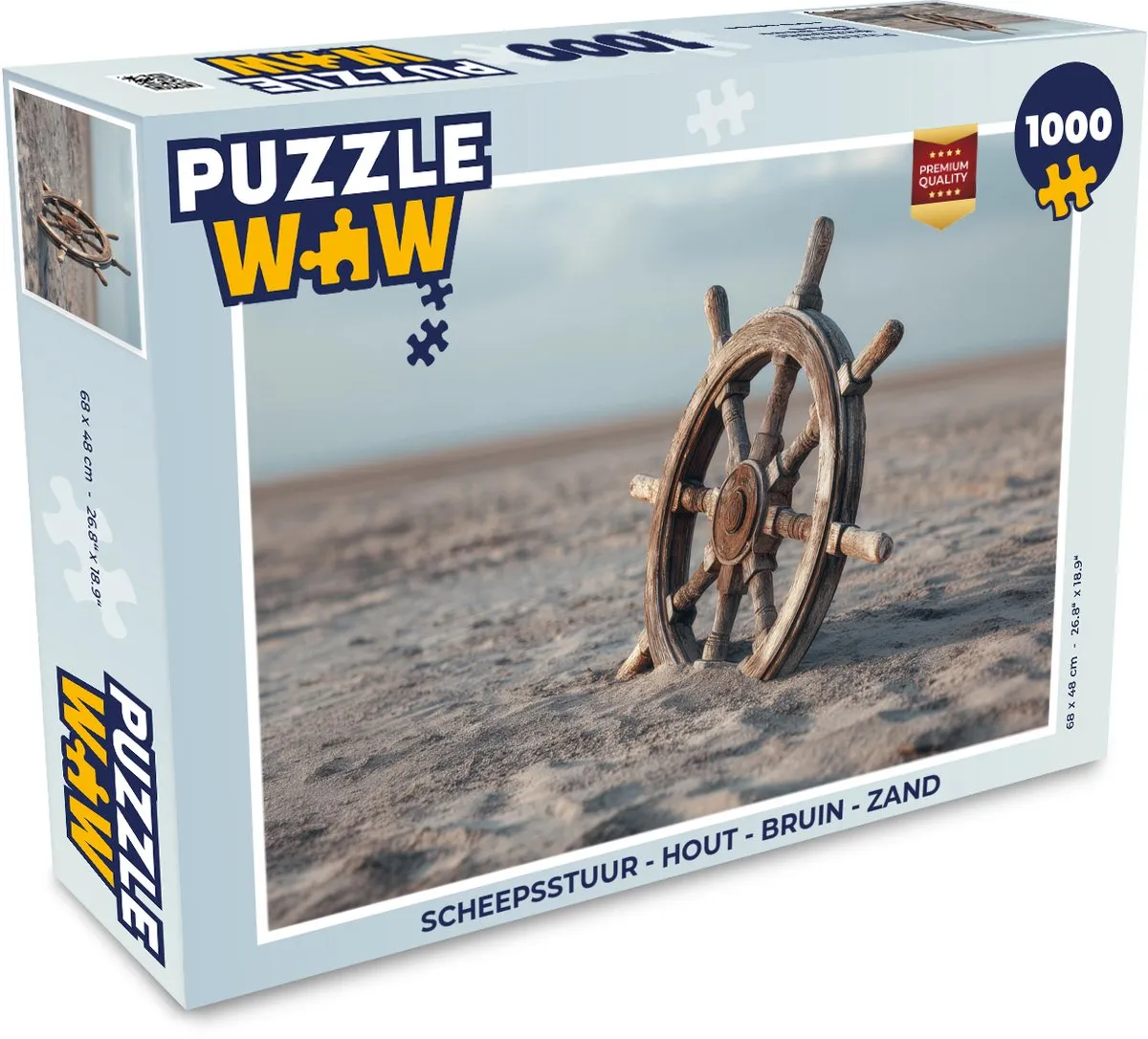PuzzleWow Scheepsstuur Legpuzzel 1000 Stuks - Bruin