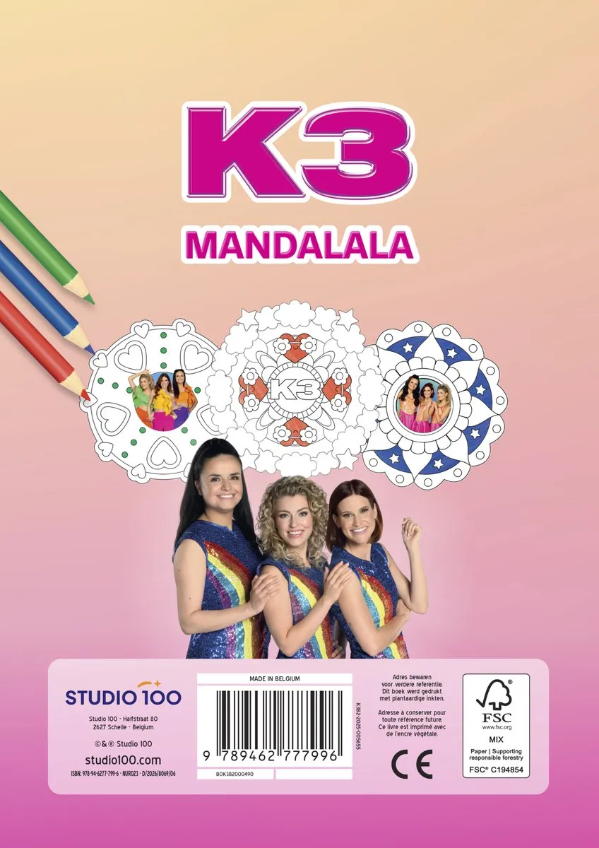 K3 Mandalalala Kleurboek - Roze - FSC Mix