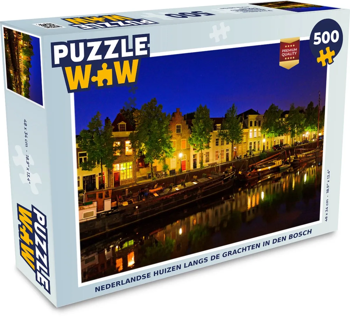PuzzleWow Nederlandse Huizen Grachten Den Bosch Legpuzzel 500 Stuks - Multicolor
