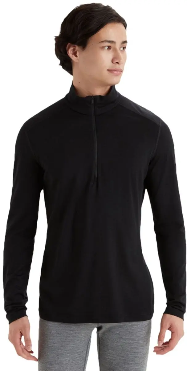 Icebreaker Men's 200 Oasis Long Sleeve Half Zip Black