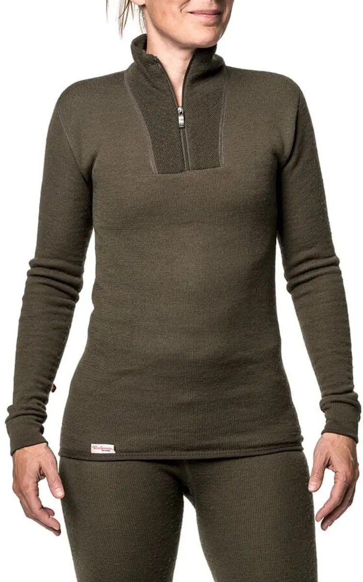 Woolpower Merino Base Layer Zip Turtleneck 200 - Pine Green - afbeelding 5 van 6
