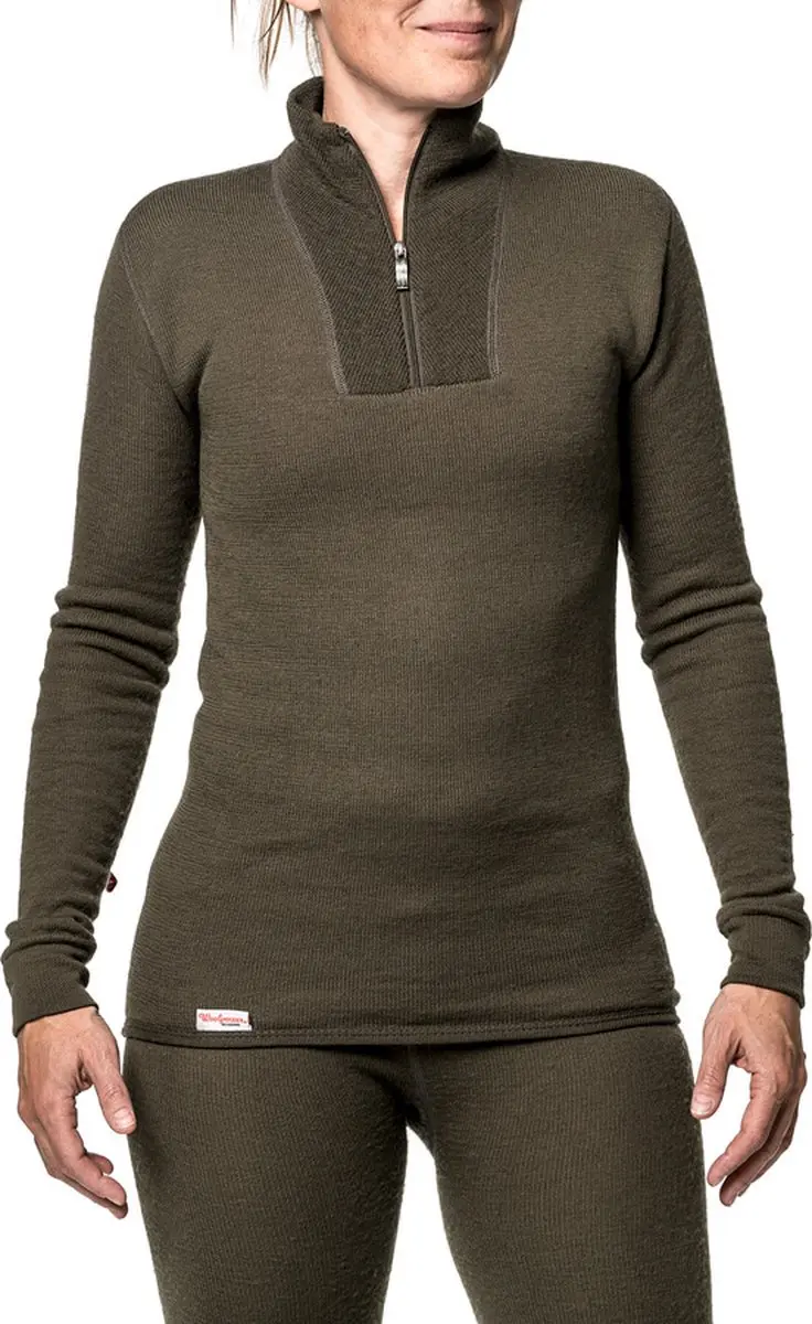 Woolpower Merino Base Layer Zip Turtleneck 200 - Pine Green - afbeelding 2 van 6