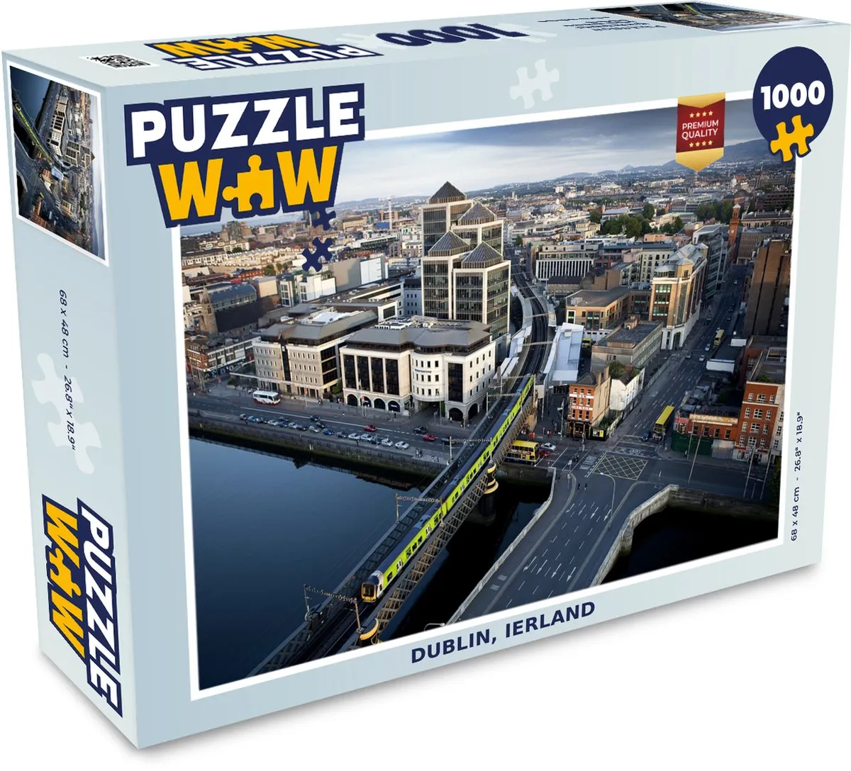 PuzzleWow Dublin Ierland Legpuzzel 1000 Stuks - Multicolor