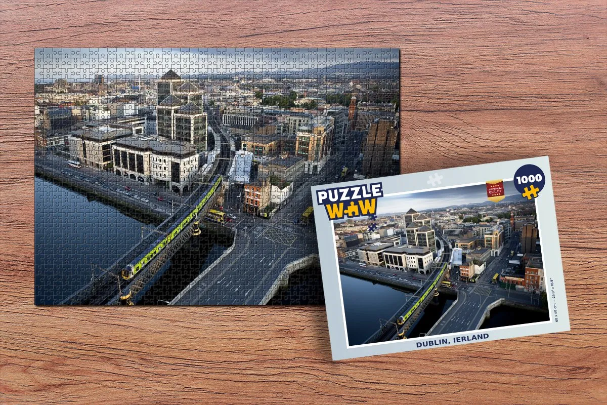 PuzzleWow Dublin Ierland Legpuzzel 1000 Stuks - Multicolor
