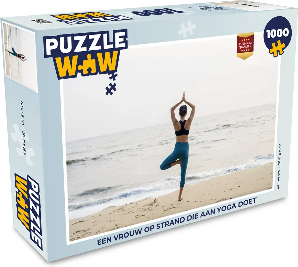 PuzzleWow Yoga op het Strand Legpuzzel 1000 Stuks - Multicolor