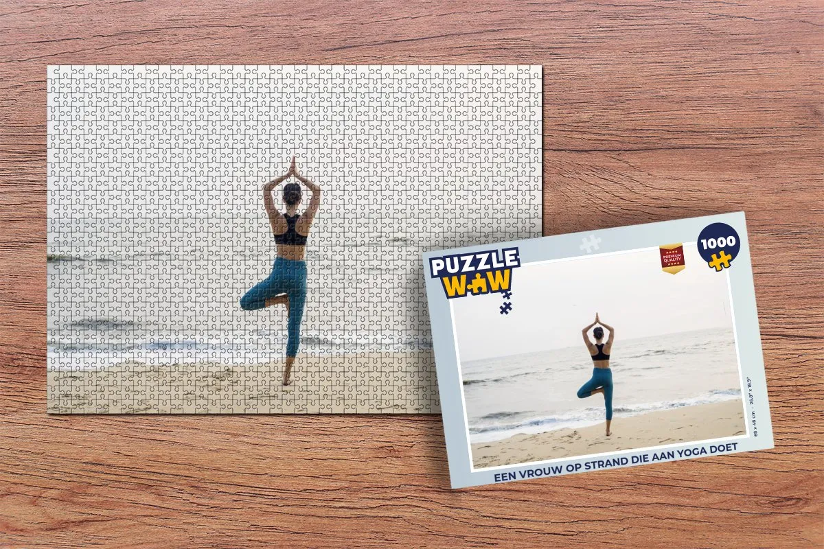 PuzzleWow Yoga op het Strand Legpuzzel 1000 Stuks - Multicolor