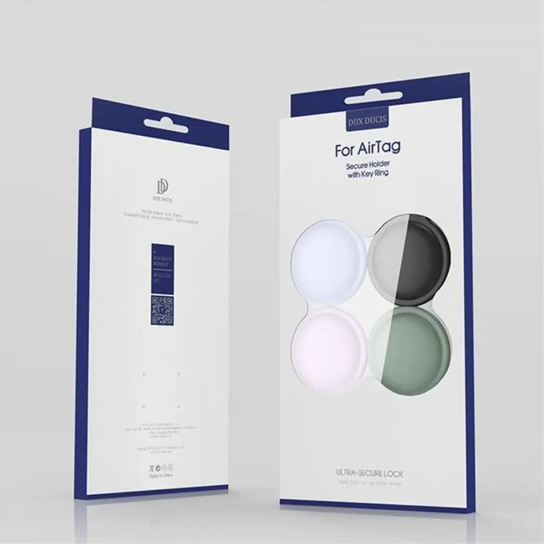 Dux Ducis Siliconen Sleutelhanger 4 Pack - AirTag Hoesje - Multicolor - afbeelding 4 van 6