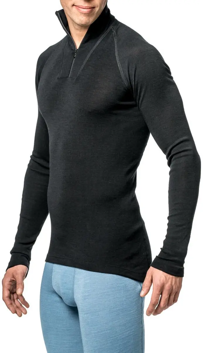 Woolpower Merino Base Layer Zip Turtleneck LITE 7221 - Zwart - afbeelding 4 van 6