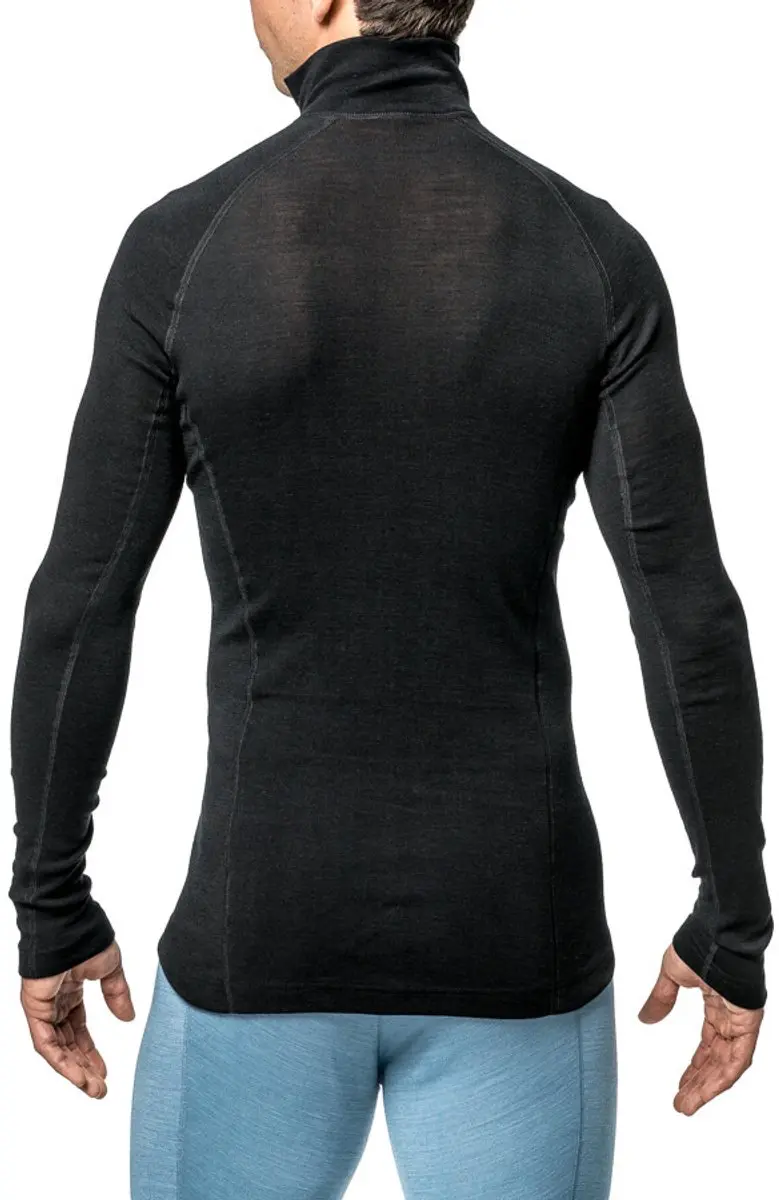 Woolpower Merino Base Layer Zip Turtleneck LITE 7221 - Zwart - afbeelding 6 van 6
