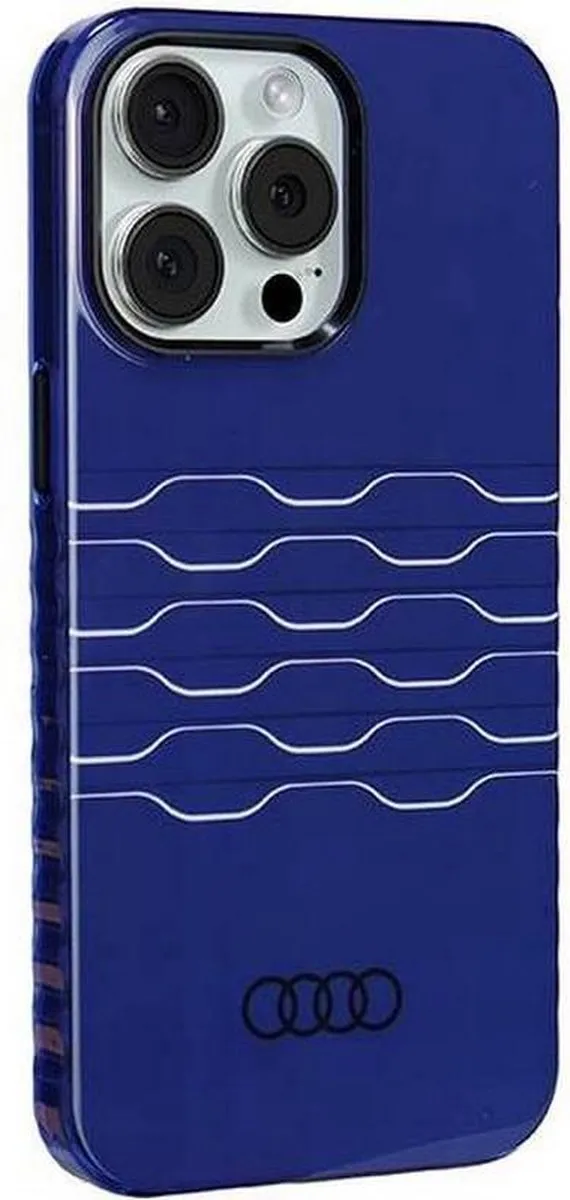 Audi IML Grille Pattern Back Case (MagSafe Compatible) - Geschikt voor Apple iPhone 15 Pro Max (6.7") - Blauw