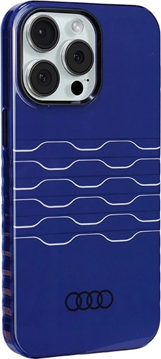 Audi IML Grille Pattern Back Case (MagSafe Compatible) - Geschikt voor Apple iPhone 15 Pro Max (6.7") - Blauw