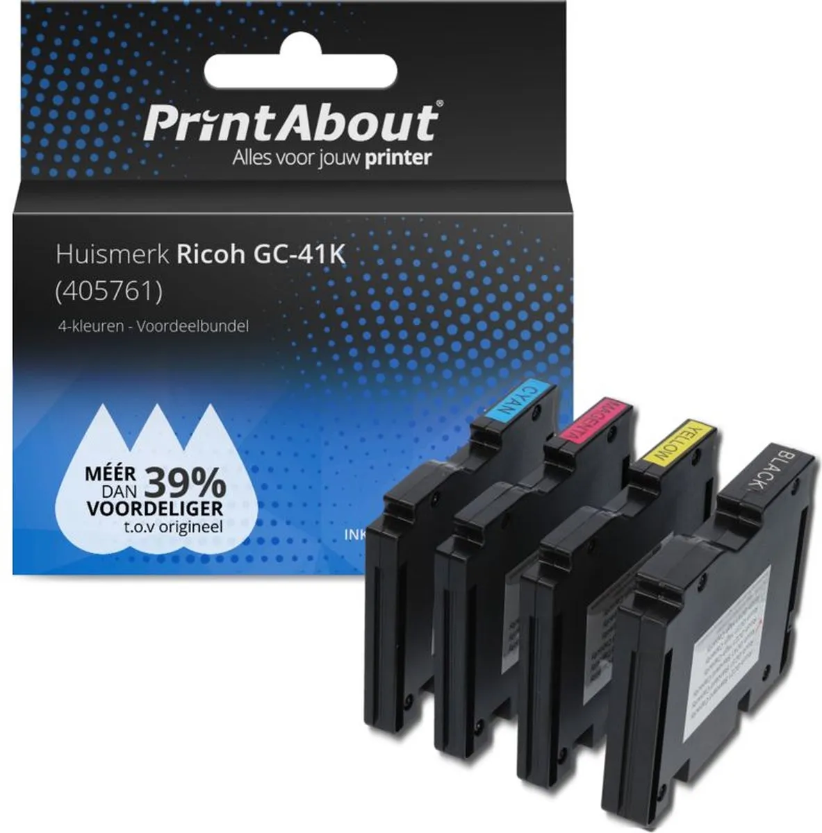 PrintAbout GC-41K-PA2 Inktcartridge 4 Kleuren - 9.950 Pagina's