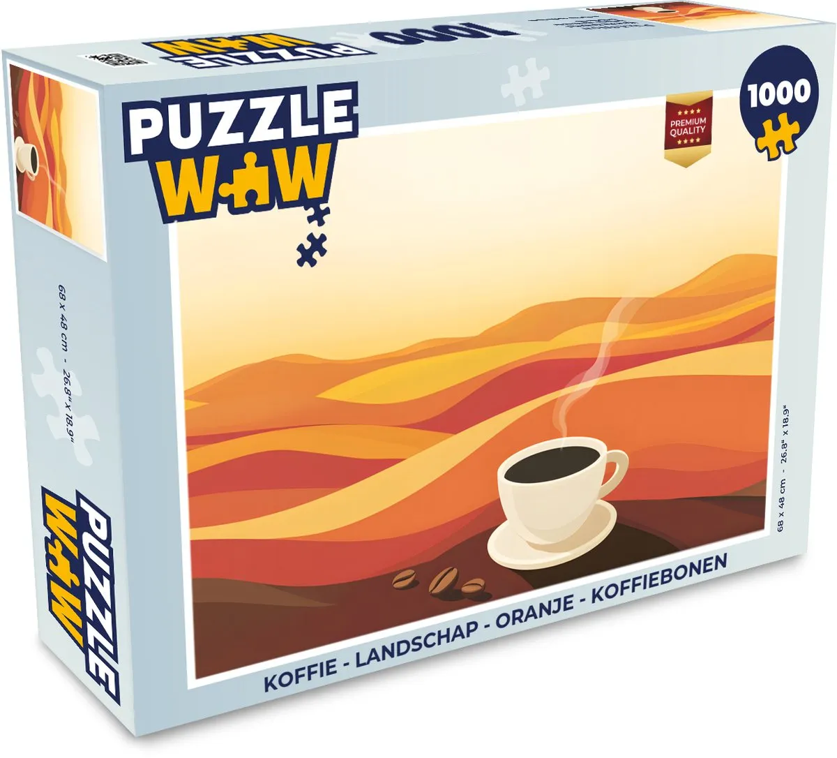 PuzzleWow Koffie Landschap Legpuzzel 1000 Stuks - Oranje