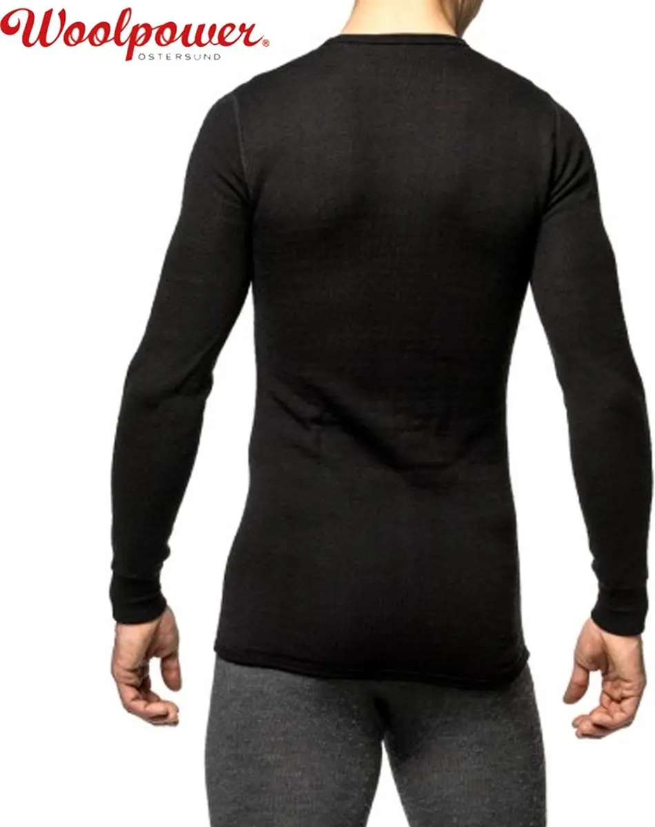 Woolpower Crewneck 200 Merino Ondergoed L - Zwart - afbeelding 2 van 6