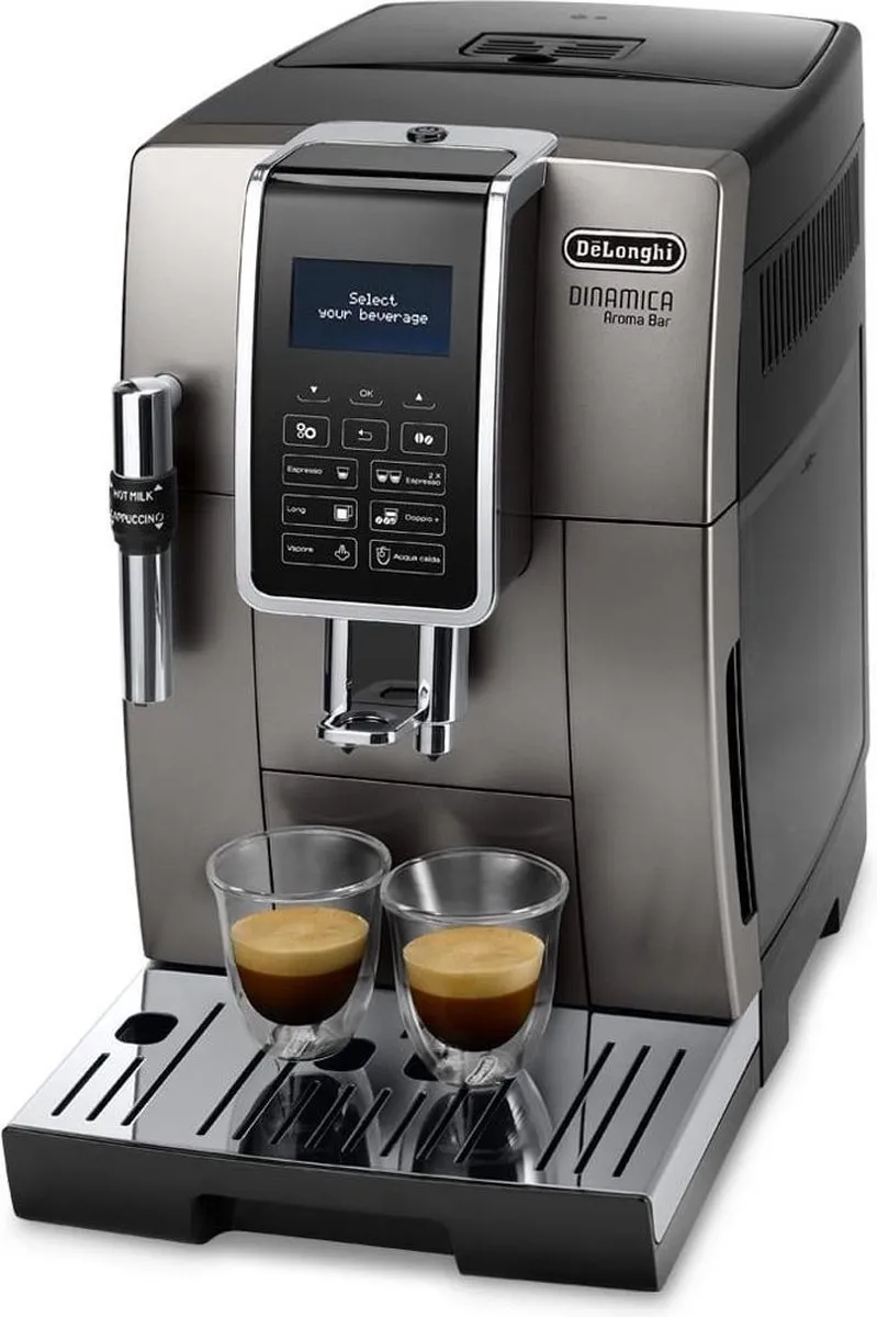 De'Longhi Dinamica Ecam ECAM359.37.TB Espressomachine - 1,8L - Zwart/Zilver