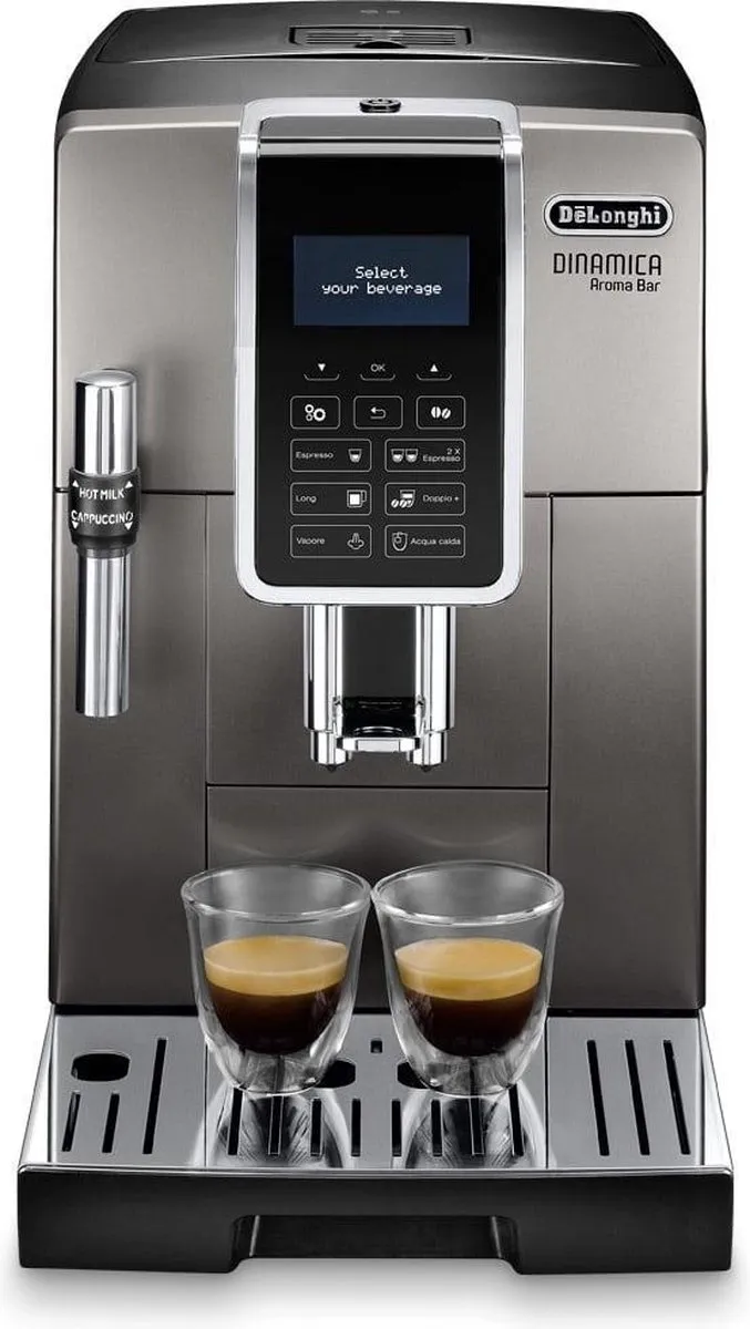 De'Longhi Dinamica Ecam ECAM359.37.TB Espressomachine - 1,8L - Zwart/Zilver