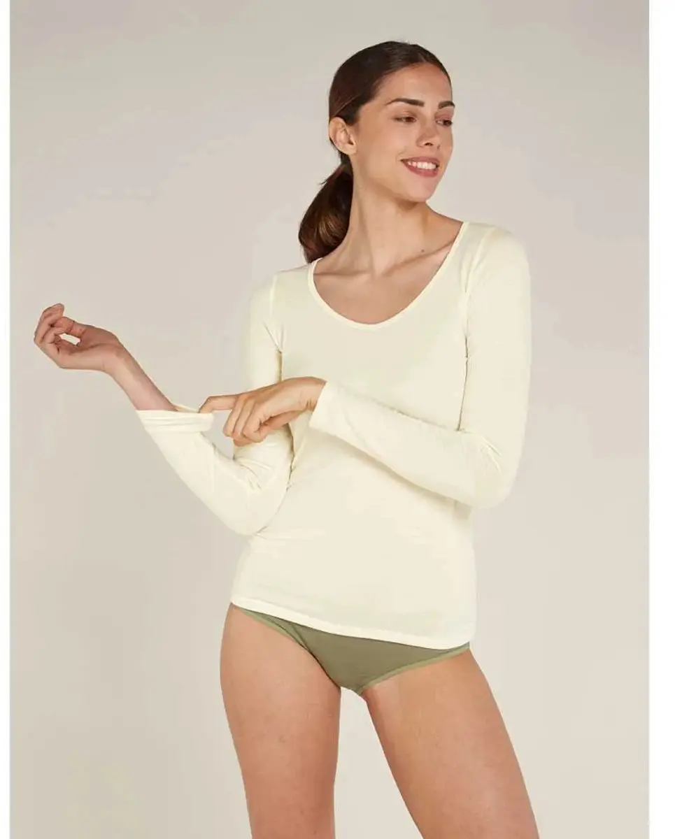 Icebreaker Siren LS Sweetheart Thermoshirt Dames - S - Wit