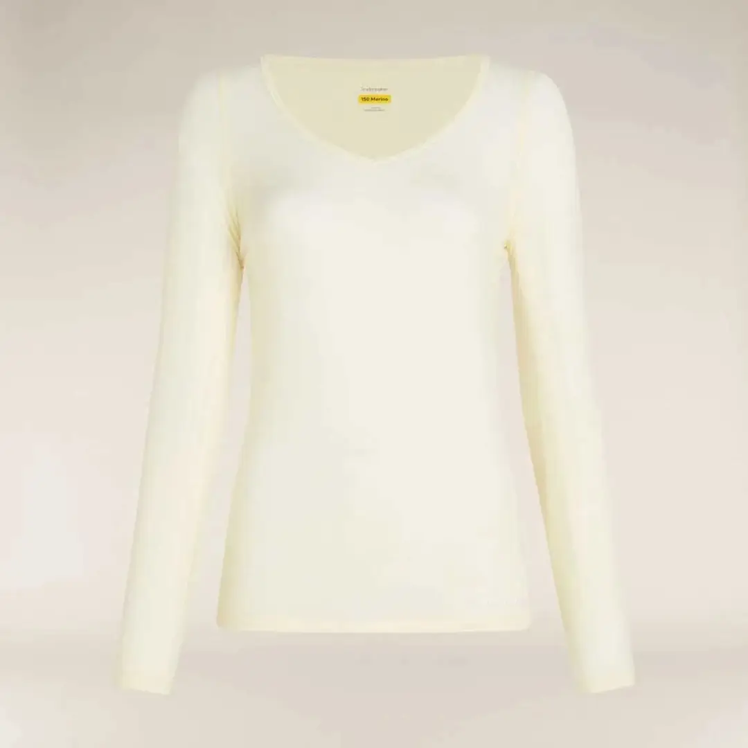 Icebreaker Siren LS Sweetheart Thermoshirt Dames - S - Wit