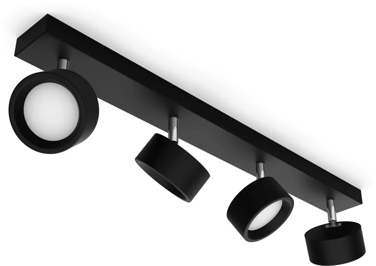 Philips Bracia Bar 4x5.5W 2700K Opbouwspot - Zwart - afbeelding 6 van 6