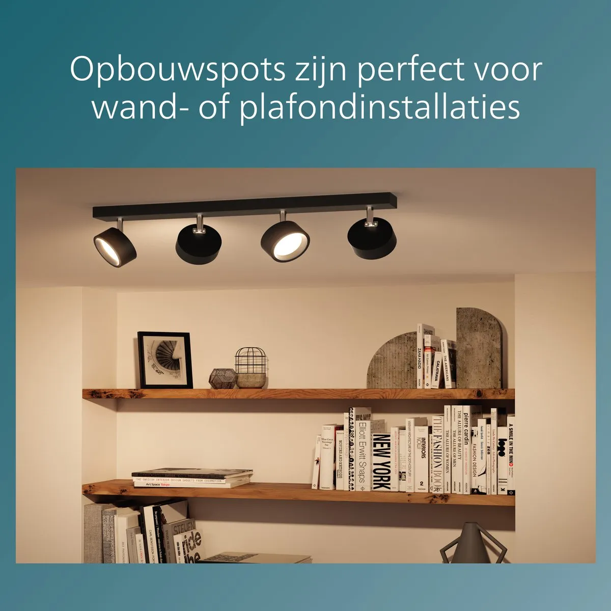 Philips Bracia Bar 4x5.5W 2700K Opbouwspot - Zwart