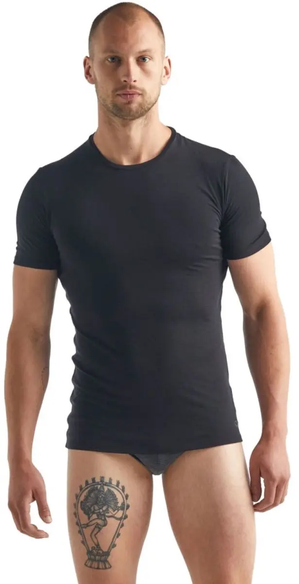 Icebreaker Anatomica Crew Top Heren - Zwart - XXL