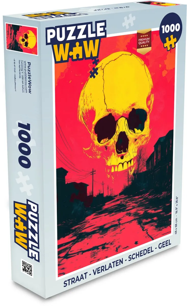 PuzzleWow Verlaten Schedel Legpuzzel 1000 Stuks - Geel