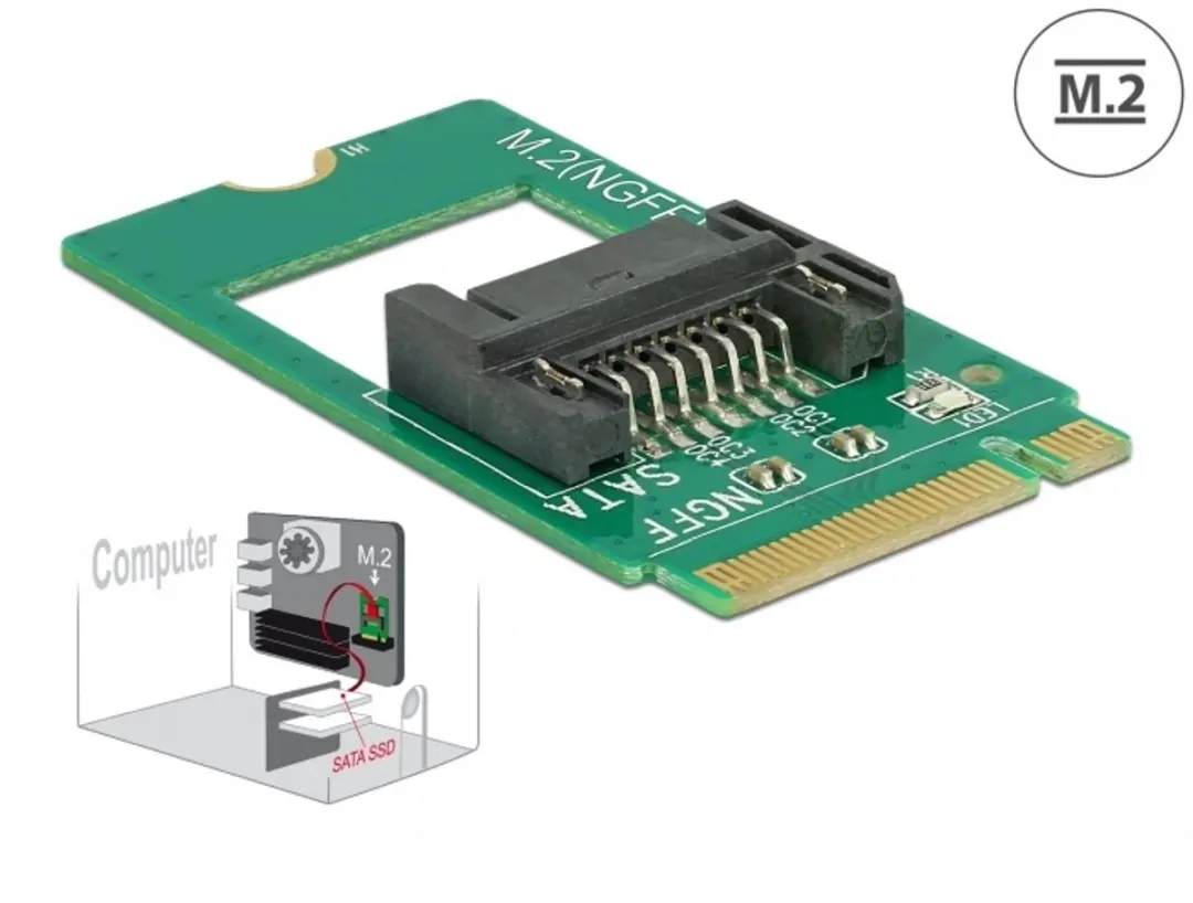 Delock M.2 Key B naar SATA Adapter 62876