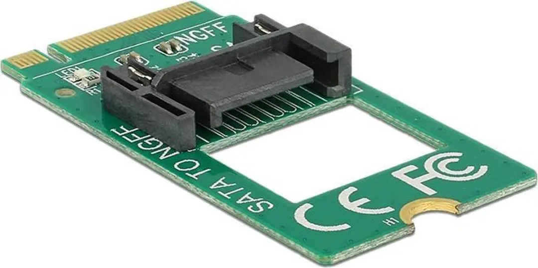 Delock M.2 Key B naar SATA Adapter 62876 - Groen - afbeelding 2 van 5