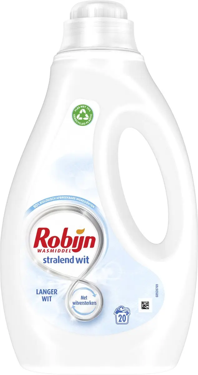Robijn Stralend Wit Vloeibaar Wasmiddel 1L - afbeelding 2 van 6