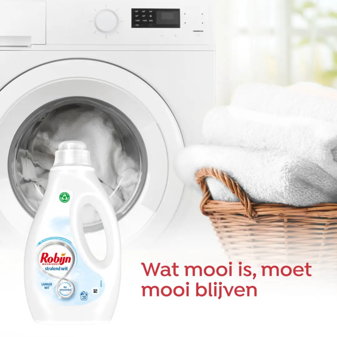 Robijn Stralend Wit Vloeibaar Wasmiddel 1L - afbeelding 4 van 6