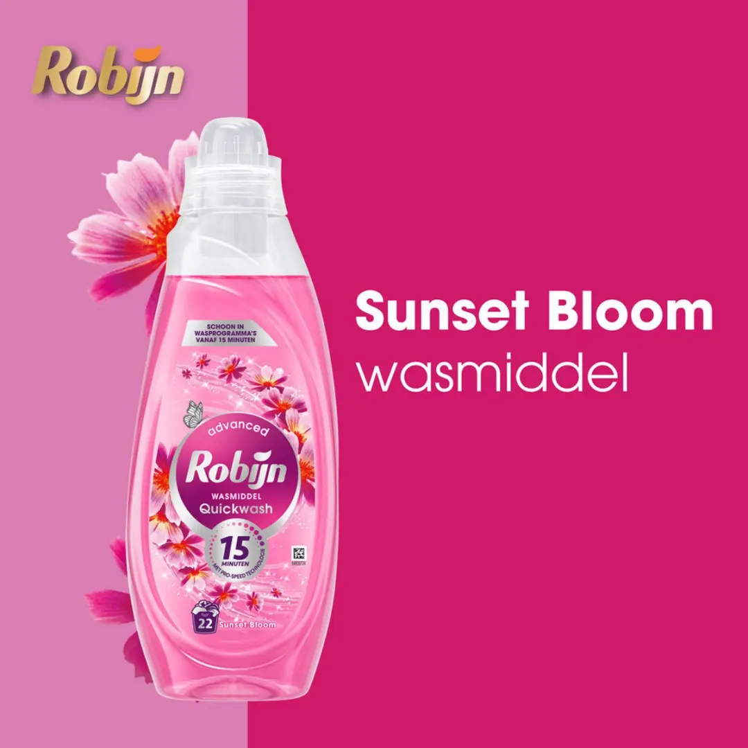 Robijn Advanced Quickwash Wasmiddel Sunset Bloom 22 Wasbeurten - afbeelding 4 van 6