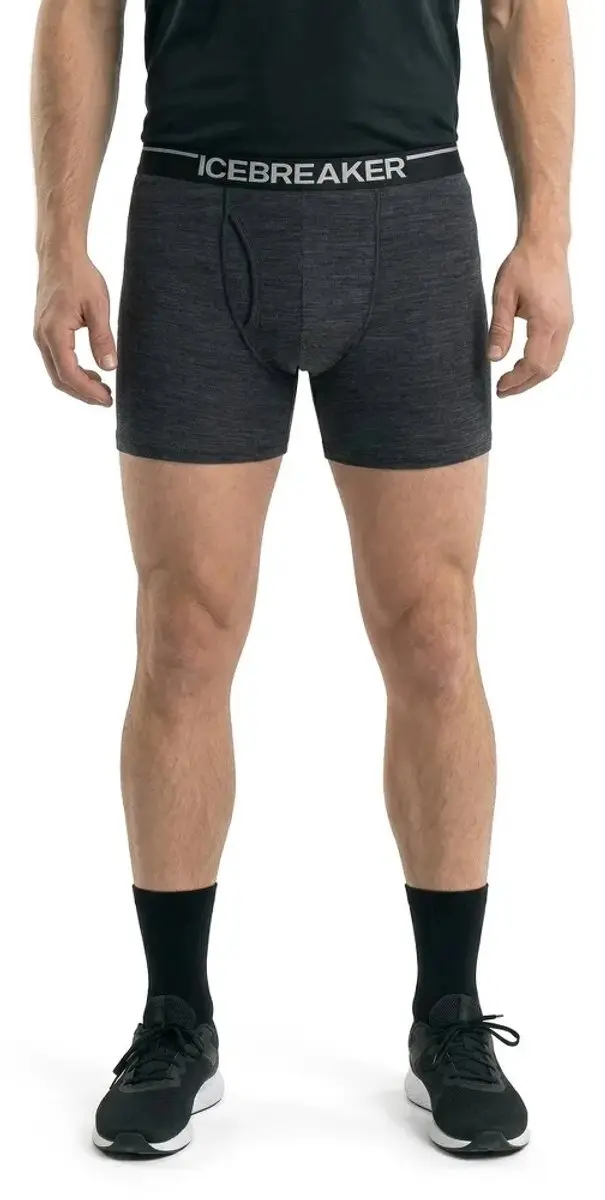 Icebreaker Anatomica With Fly Merino Boxers - S - Grijs