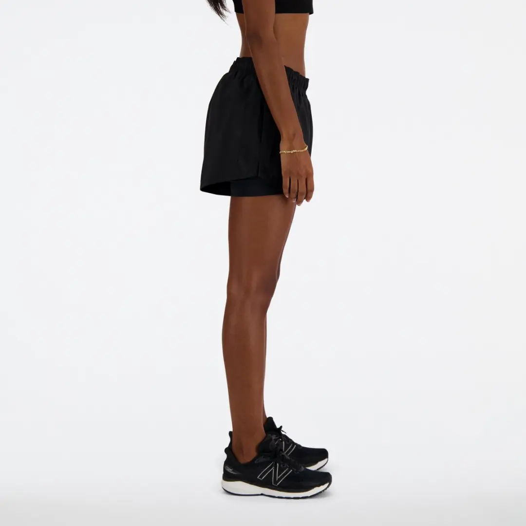 New Balance Sport Essential 2-in-1 Short Dames - L - Zwart - afbeelding 2 van 6