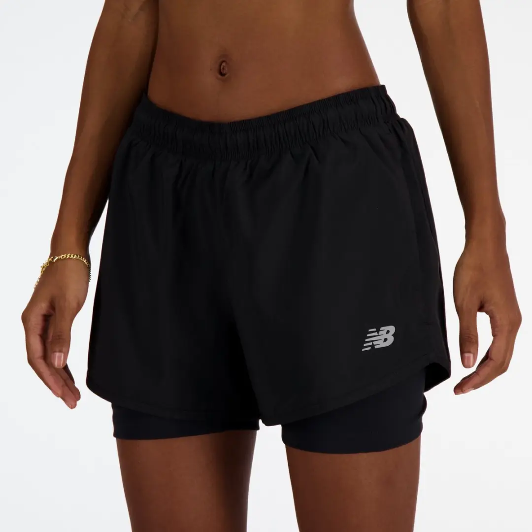 New Balance Sport Essential 2-in-1 Short Dames - L - Zwart - afbeelding 3 van 6